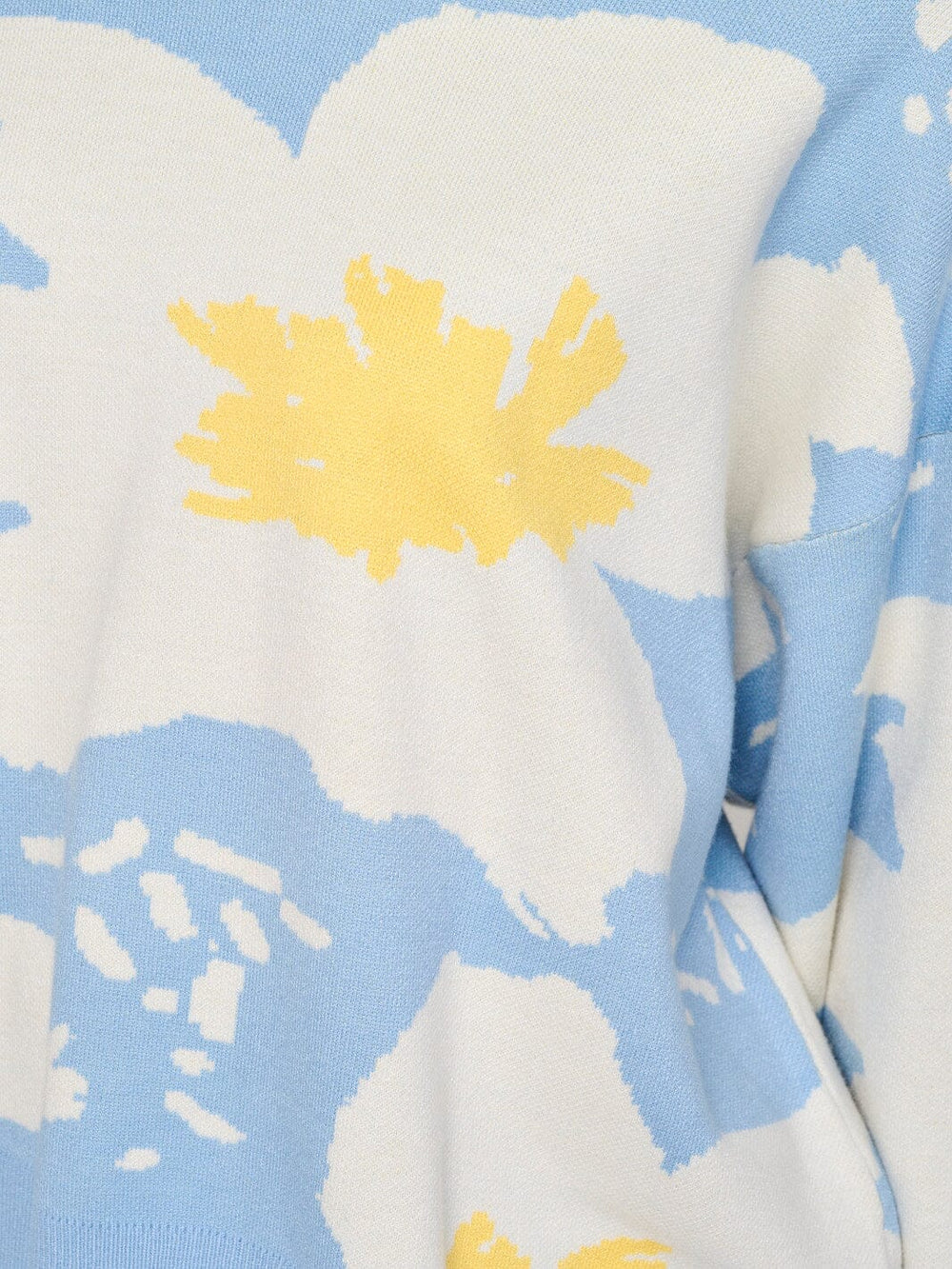 WOMEN'S LONG SLEEVE FLORAL PRINT PULLOVER SWEATER