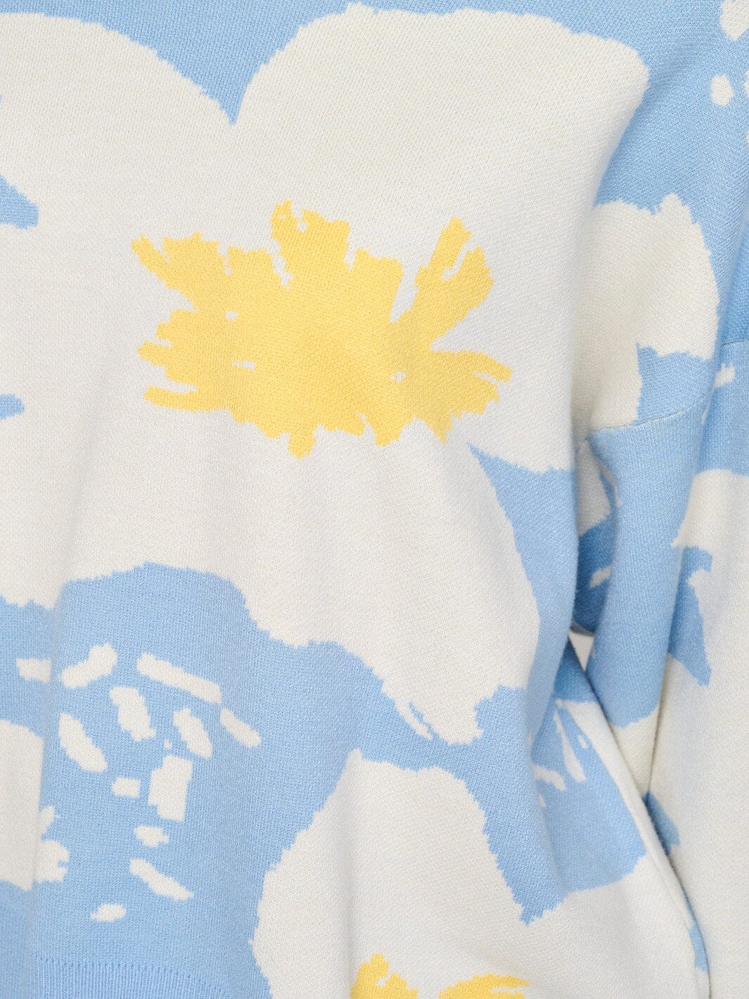 WOMEN'S LONG SLEEVE FLORAL PRINT PULLOVER SWEATER