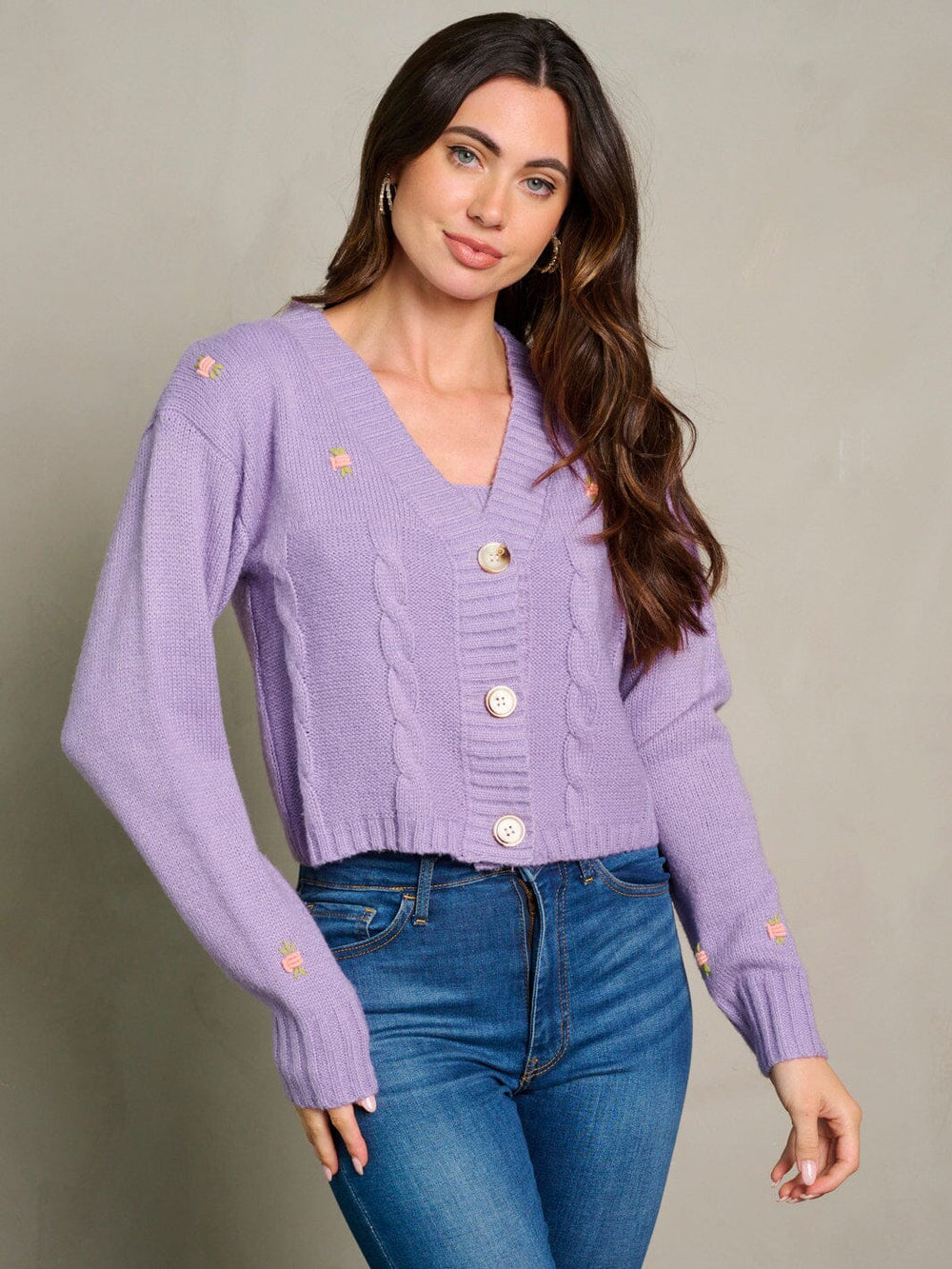 WOMEN'S LONG SLEEVE BUTTON UP CARDIGAN & TANK TOP KNIT SET