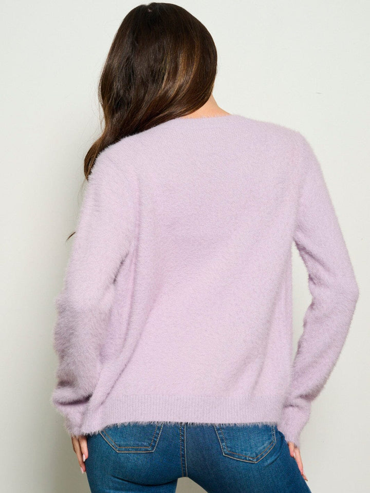 WOMEN'S LONG SLEEVE BUTTON UP STARS PRINT CARDIGAN SWEATER