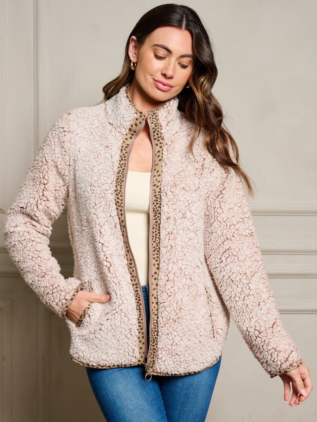 WOMEN'S LONG SLEEVE POCKETS ZIP UP SWEATER CARDIGAN
