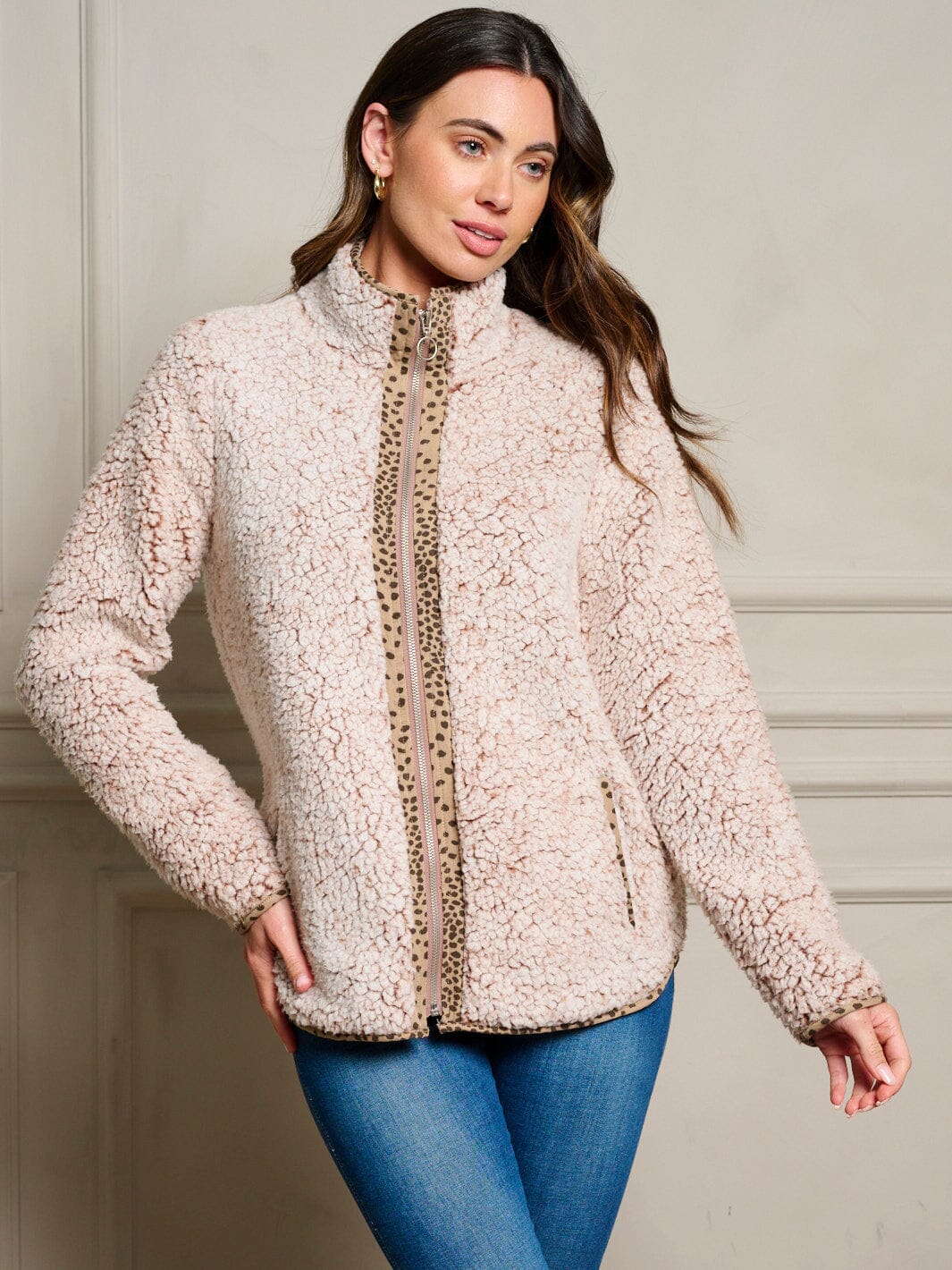 WOMEN'S LONG SLEEVE POCKETS ZIP UP SWEATER CARDIGAN