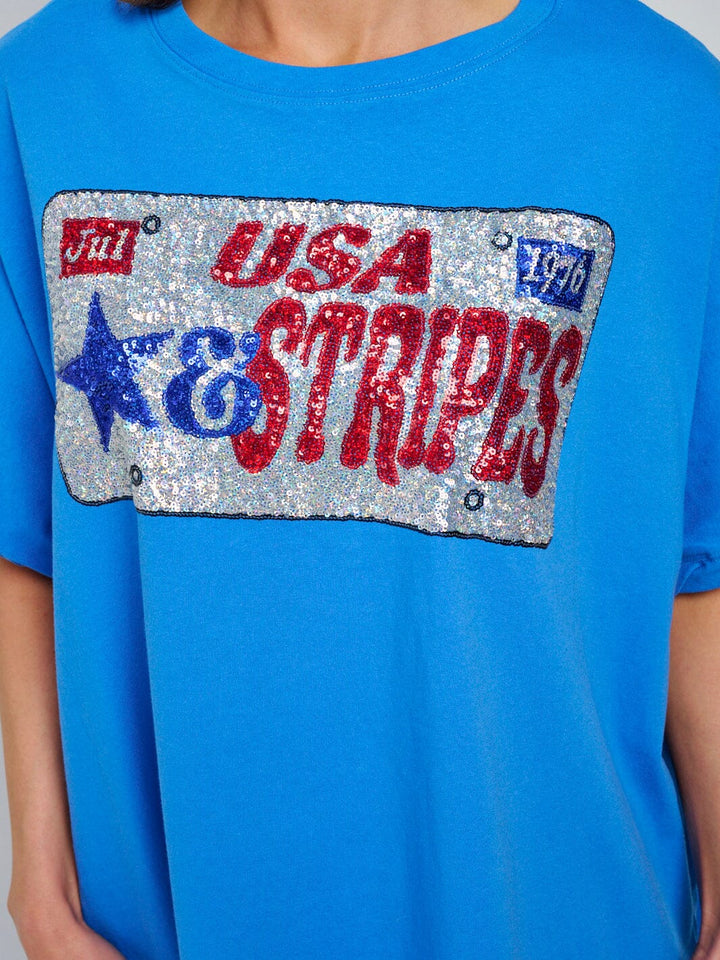 WOMEN'S SHORT SLEEVE GRAPHIC PATRIOTIC SHIRT