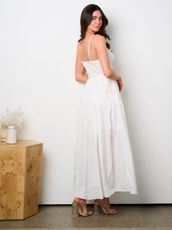 WOMEN'S SLEEVELESS SURPLICE FIT & FLARE MAXI DRESS