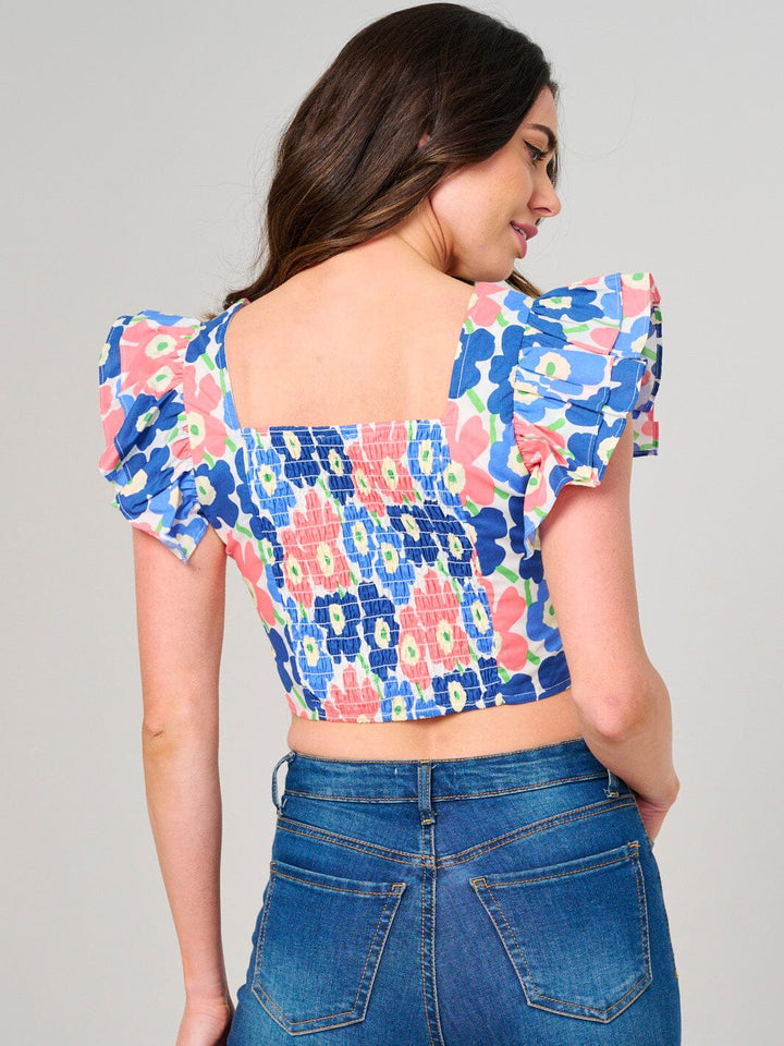 WOMEN'S 3/4 PUFF SLEEVE SQUARE NECK DETAILED BLOUSE (Copy)