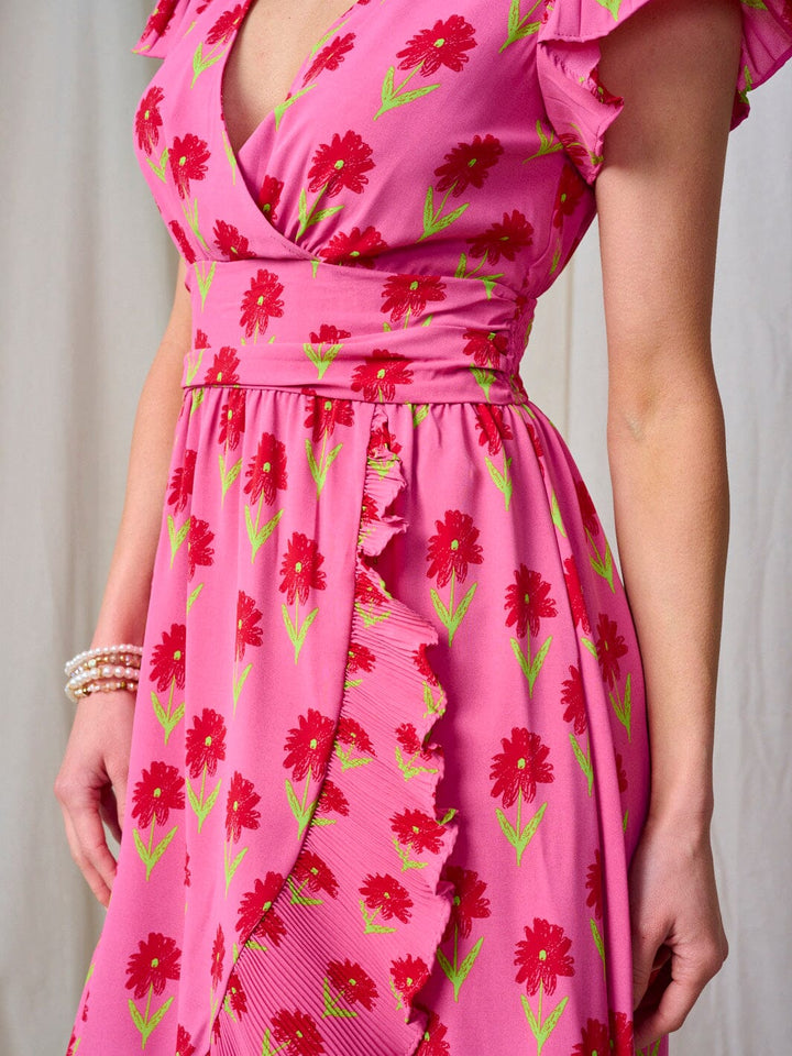 WOMEN'S SLEEVELESS OPEN BACK TIERED RUFFLE MAXI DRESS (Copy)