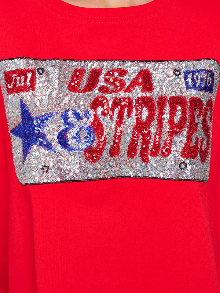 WOMEN'S SHORT SLEEVE GRAPHIC PATRIOTIC SHIRT