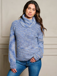 WOMEN'S LONG SLEEVE TURTLE NECK PULLOVER SWEATER