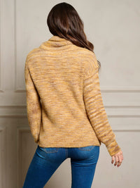 WOMEN'S LONG SLEEVE TURTLE NECK PULLOVER SWEATER