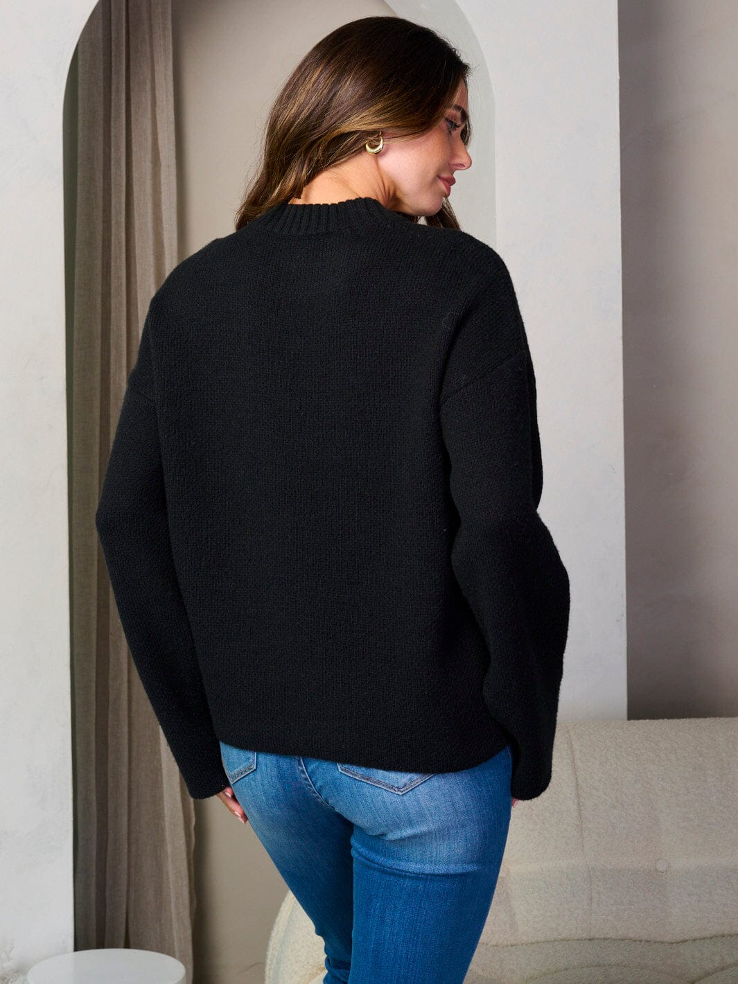 WOMEN'S LONG SLEEVE KNIT PULLOVER SWEATER
