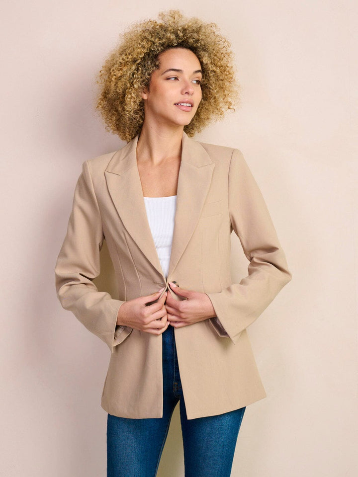 WOMEN'S LONG SLEEVE BUTTON CLOSURE BLAZER