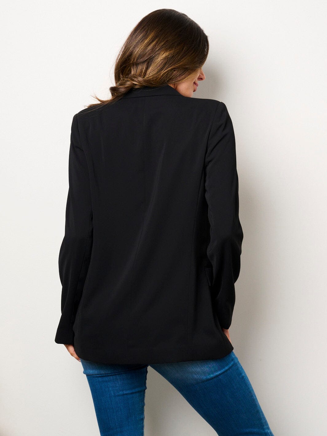 WOMEN'S LONG SLEEVES OPEN FRONT POCKETS BLAZER
