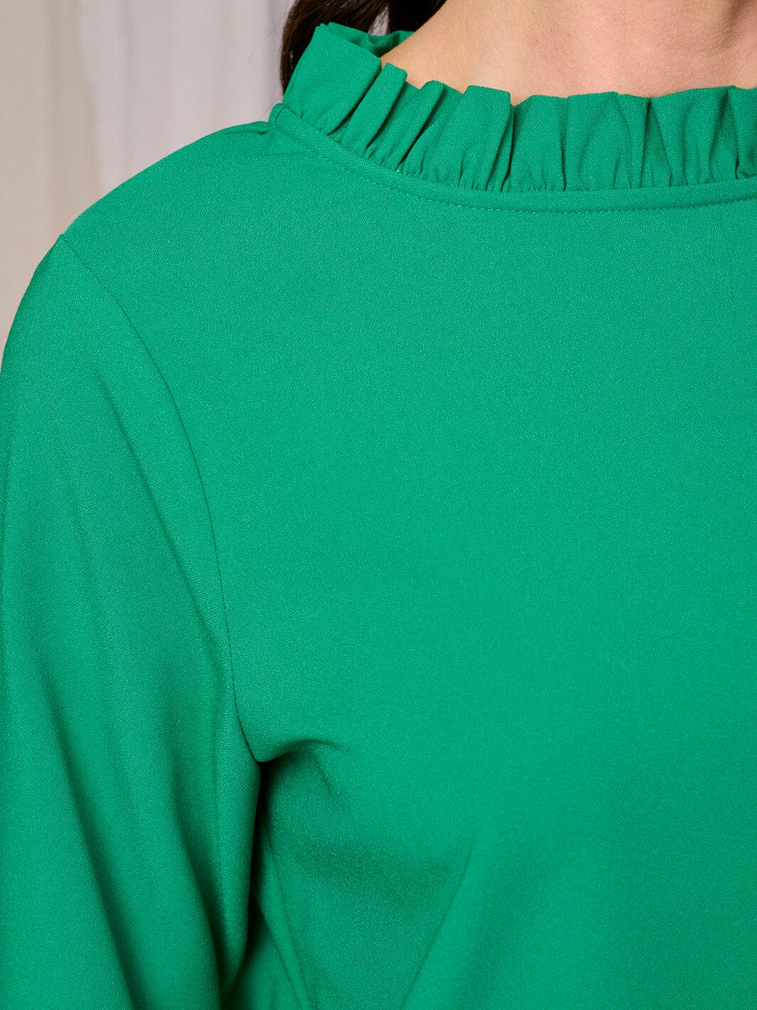 WOMEN'S LONG SLEEVE MOCK NECK BACK TIE BLOUSE