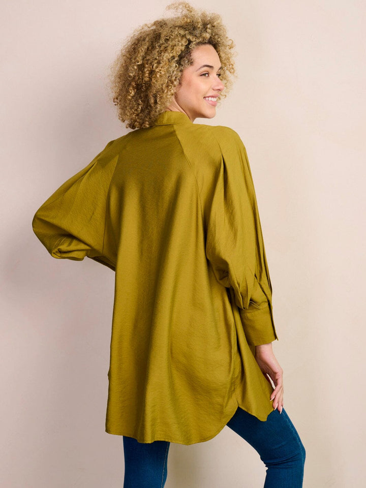 WOMEN'S LONG SLEEVE BUTTON UP OVERSIZED TOP