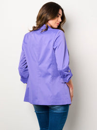WOMEN'S 3/4 SLEEVES OPEN FRONT POCKETS BLAZER
