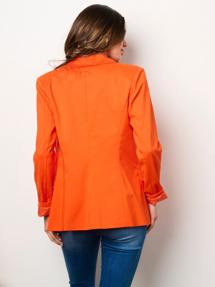 WOMEN'S LONG SLEEVES BUTTON CLOSURE POCKETS BLAZER