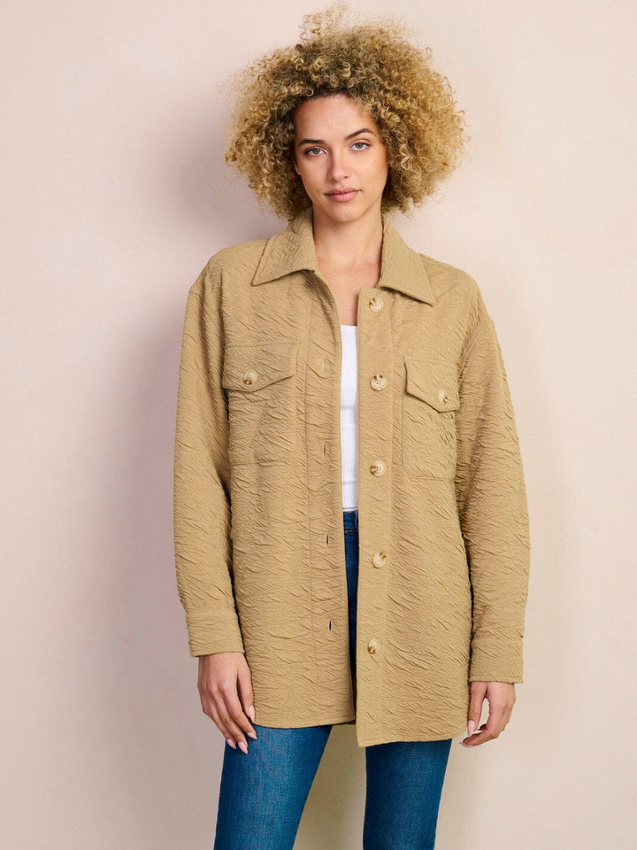 WOMEN'S LONG SLEEVE BUTTON UP POCKETS DETAILED JACKET