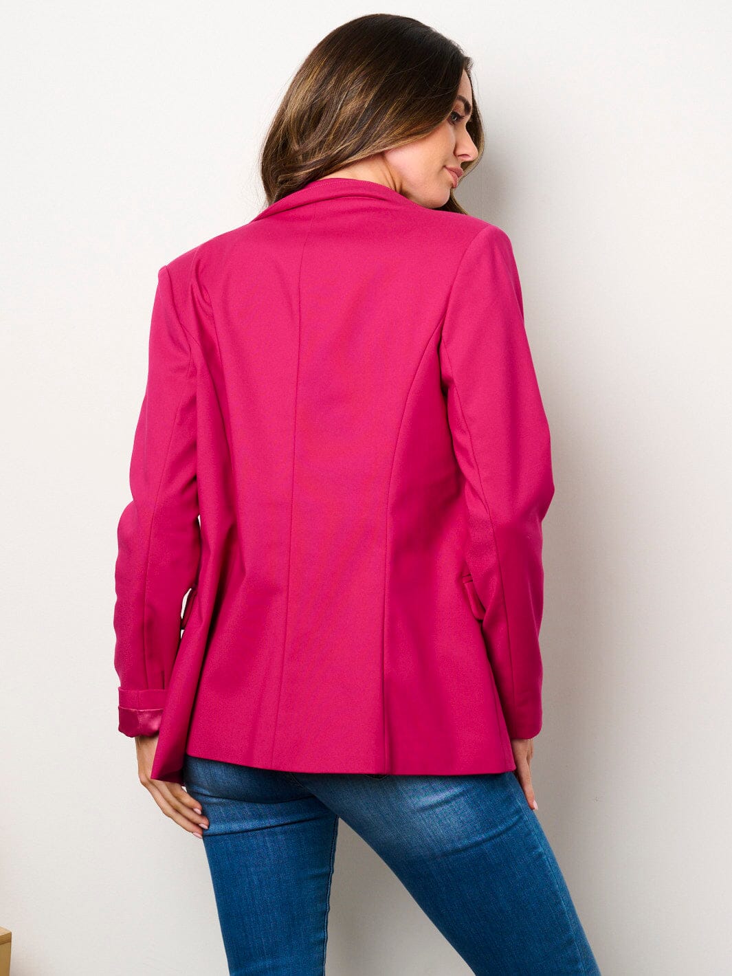 WOMEN'S LONG SLEEVES BUTTON CLOSURE POCKETS BLAZER