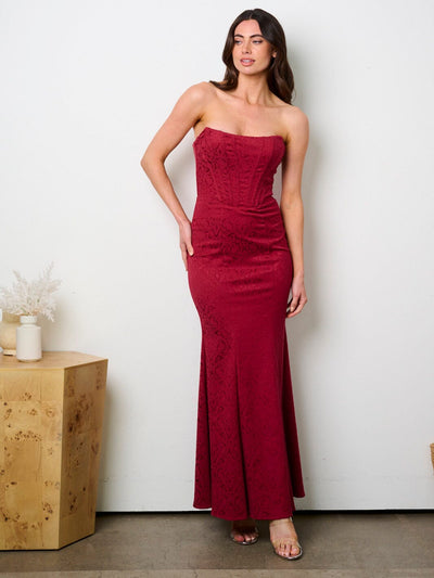 WOMEN'S SLEEVELESS DETAILED BODYCON GOWN MAXI DRESS