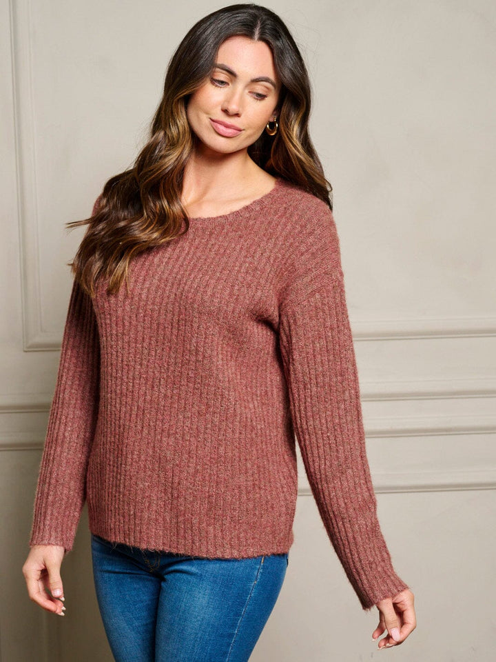 WOMEN'S LONG SLEEVE RIBBED TOP
