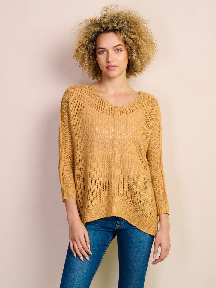 WOMEN'S LONG SLEEVE LOOSE FIT KNIT BLOUSE TOP