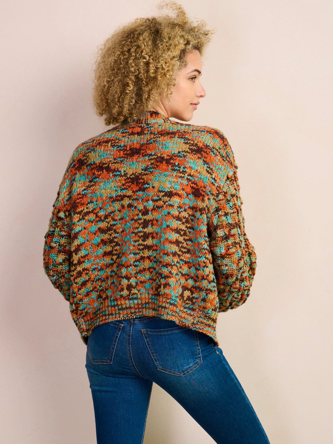 WOMEN'S LONG SLEEVE OPEN FRONT MULTI COLOR CARDIGAN