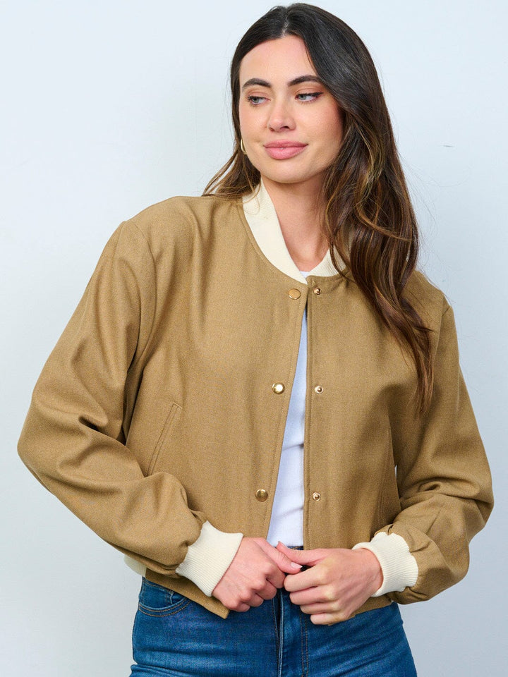 WOMEN'S LONG SLEEVE BUTTON CLOSURE POCKETS JACKET