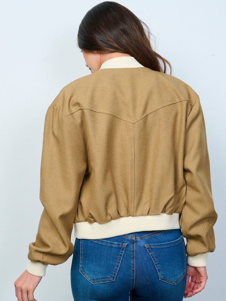 WOMEN'S LONG SLEEVE BUTTON CLOSURE POCKETS JACKET
