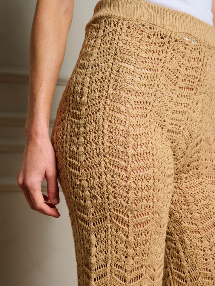 WOMEN'S ELASTIC WAISTKNITTED WIDE LEG PANTS