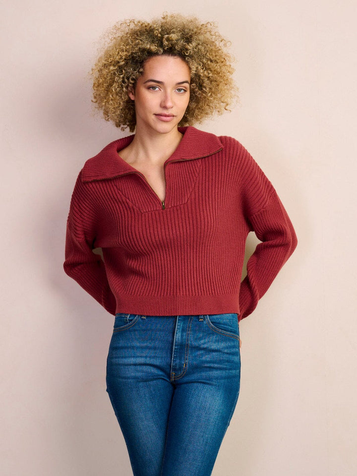 WOMEN'S LONG SLEEVE ZIP UP COLLAR PULLOVER TOP