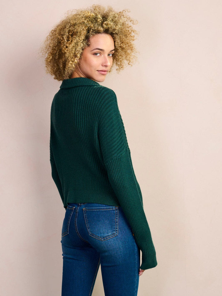 WOMEN'S LONG SLEEVE ZIP UP COLLAR PULLOVER TOP