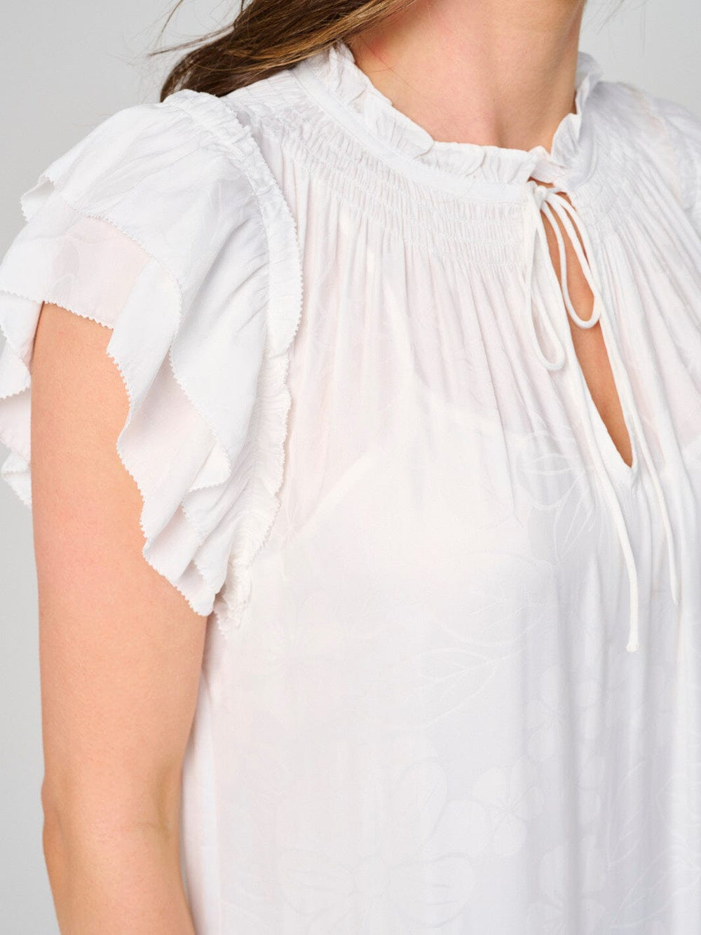 WOMEN'S RUFFLE SLEEVE V-NECK TIERED FLORAL PRINT MAXI DRESS