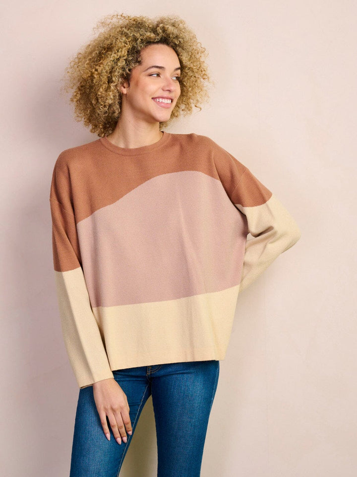 WOMEN'S LONG SLEEVE COLORBLOCK TOP