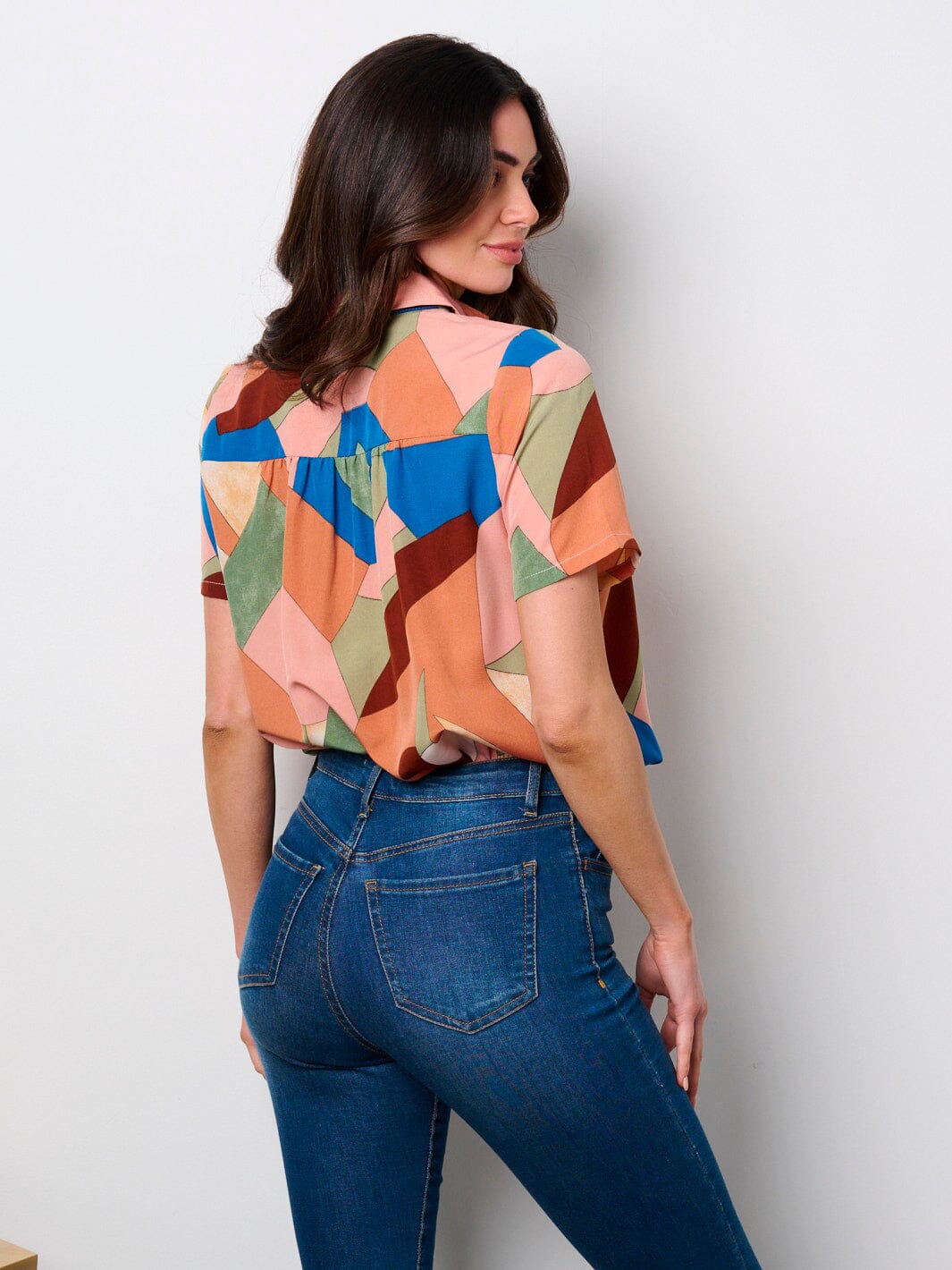 WOMEN'S SHORT SLEEVE SURPLICE MULTI COLORS BODYSUIT