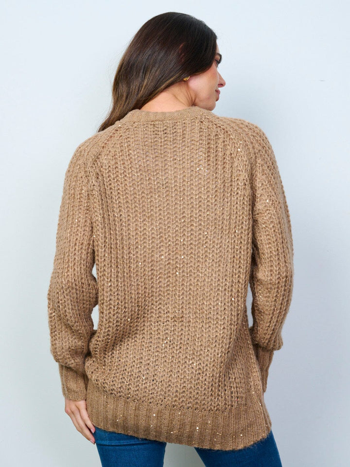 WOMEN'S LONG SLEEVES BUTTON UP KNIT CARDIGAN