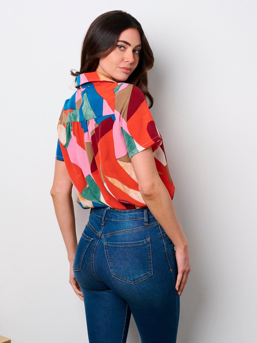 WOMEN'S SHORT SLEEVE SURPLICE MULTI COLORS BODYSUIT