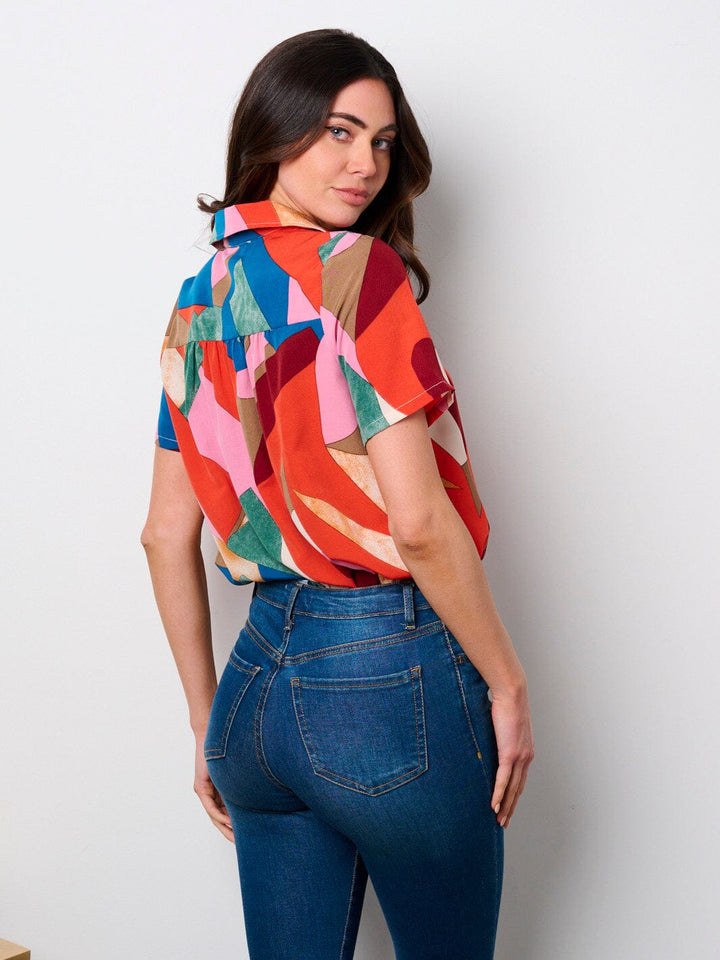 WOMEN'S SHORT SLEEVE SURPLICE MULTI COLORS BODYSUIT