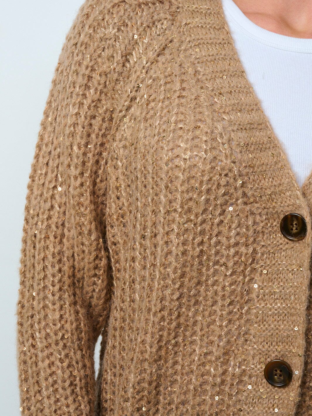 WOMEN'S LONG SLEEVES BUTTON UP KNIT CARDIGAN