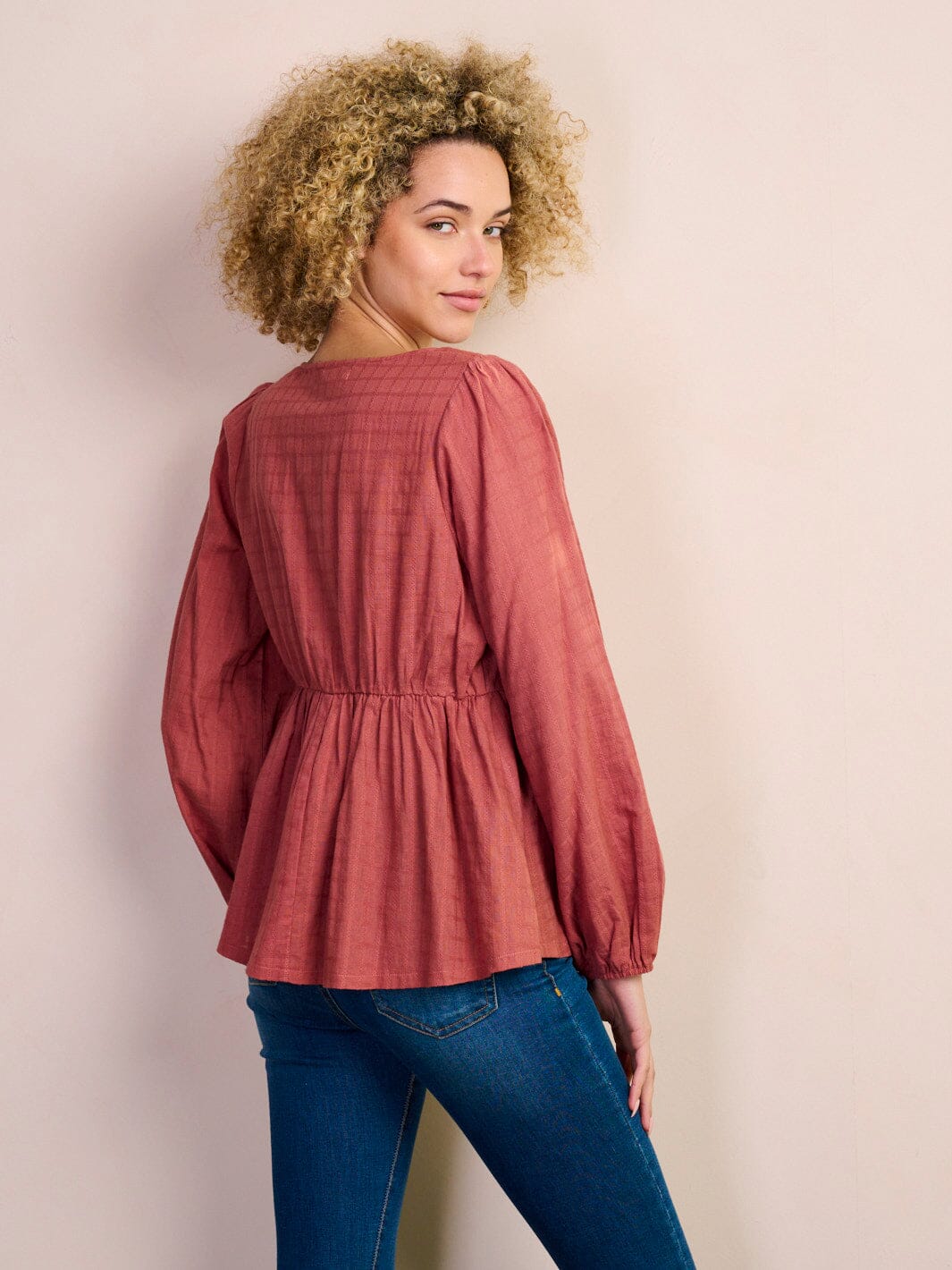 WOMEN'S LONG SLEEVE SQUARE NECK BLOUSE TOP