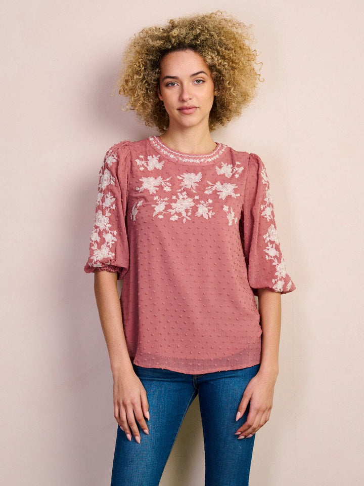 Copy of WOMEN'S LONG SLEEVE V-NECK RUCHED FLOWER PRINT BLOUSE TOP
