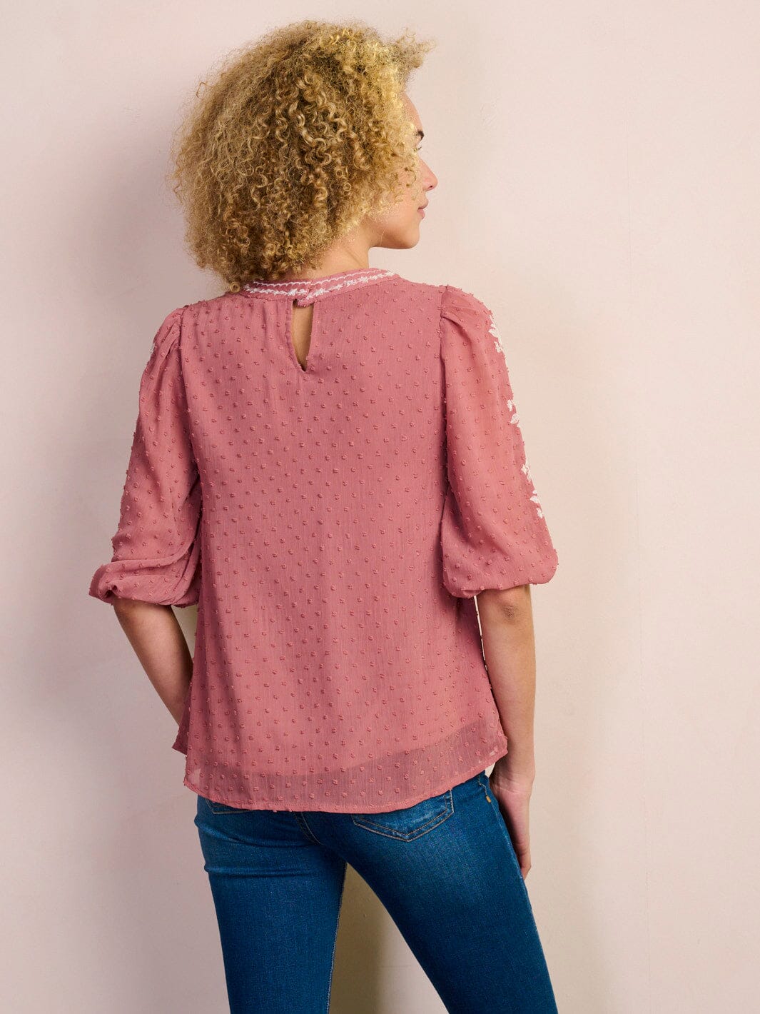 Copy of WOMEN'S LONG SLEEVE V-NECK RUCHED FLOWER PRINT BLOUSE TOP