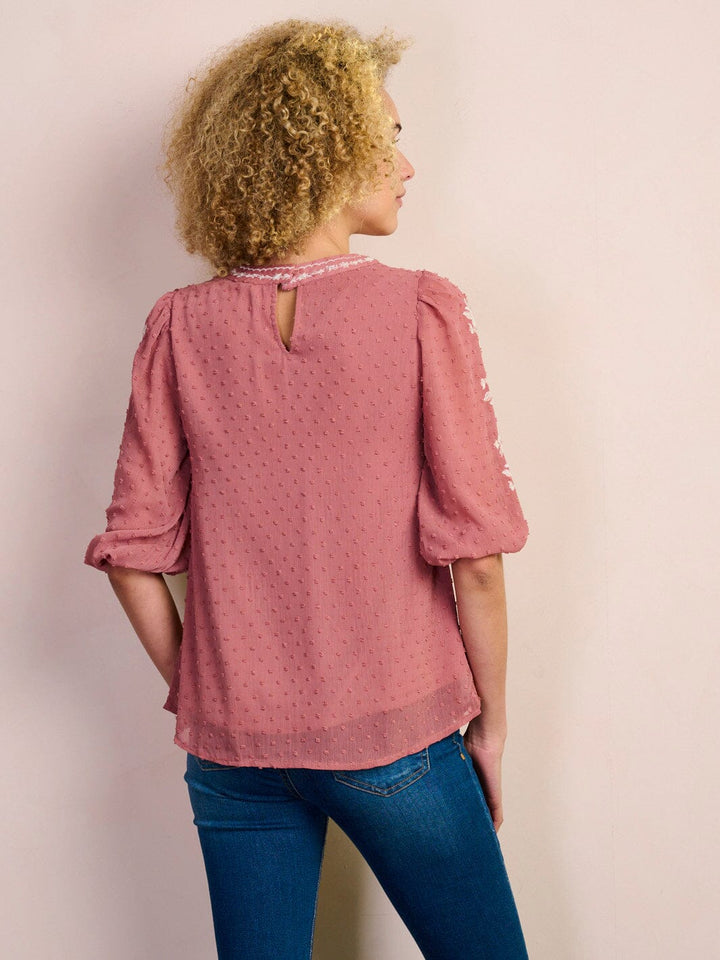 Copy of WOMEN'S LONG SLEEVE V-NECK RUCHED FLOWER PRINT BLOUSE TOP