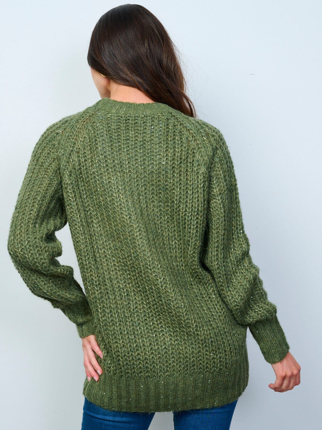 WOMEN'S LONG SLEEVES BUTTON UP KNIT CARDIGAN