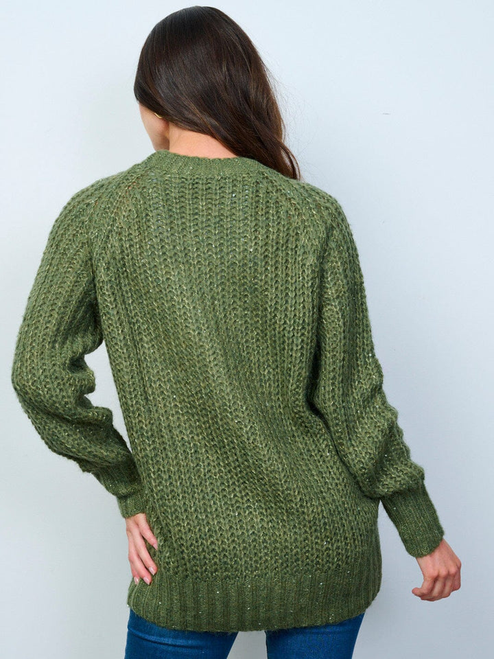 WOMEN'S LONG SLEEVES BUTTON UP KNIT CARDIGAN