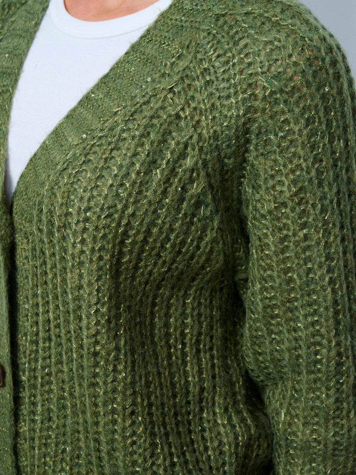 WOMEN'S LONG SLEEVES BUTTON UP KNIT CARDIGAN