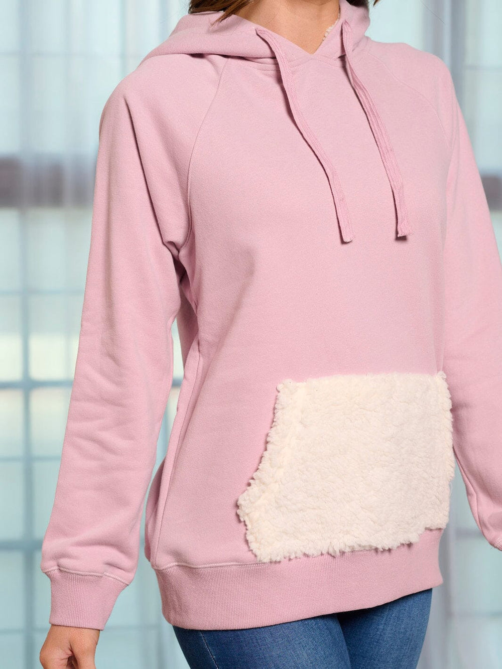 WOMEN'S LONG SLEEVE FRONT POCKETS HOODED PULLOVER SWEATER