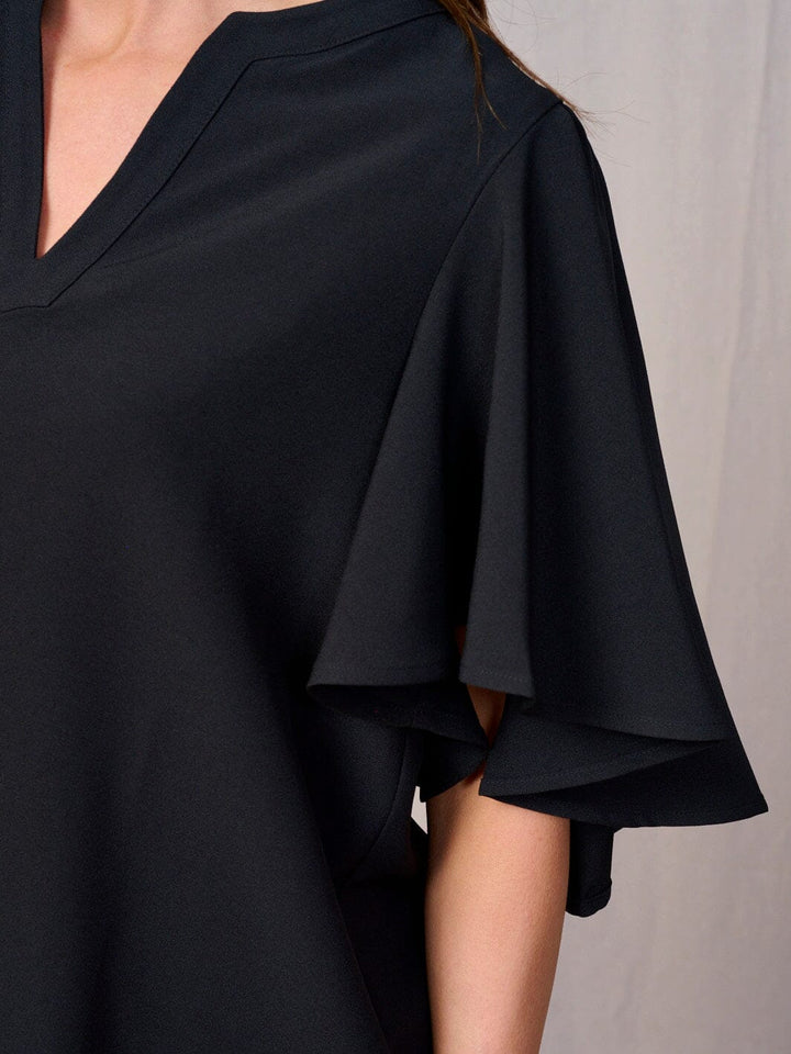 WOMEN'S SHORT SLEEVES V-NECK LOOSE FIT BLOUSE