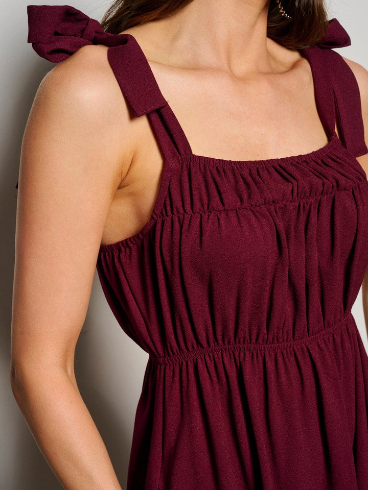 WOMEN'S SLEEVELESS ADJUSTABLE STRAPS POCKETS ELASTIC WASIT MAXI DRESS