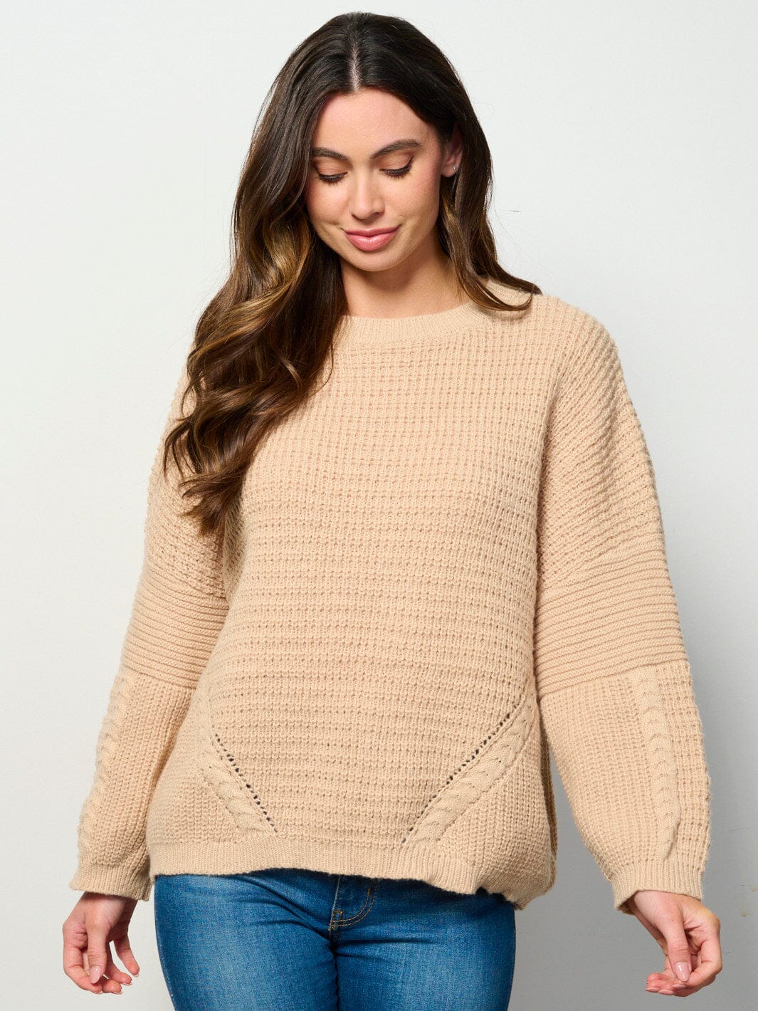 WOMEN'S LONG SLEEVE PULLOVER KNIT SWEATER