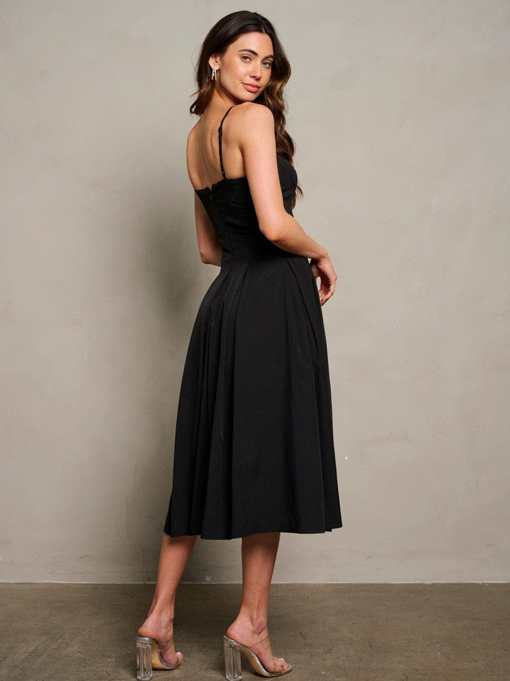WOMEN'S SLEEVELESS FIT & FLARE MIDI DRESS